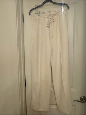 SPANX Women’s Cream Wide-Leg Drawstring Pants